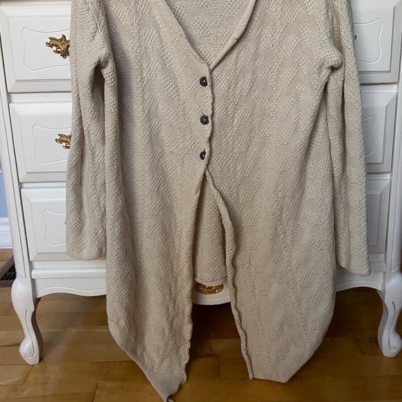 Textured Long Cardigan in Cream - Picture 4 of 13